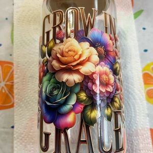 Floral 'Grow in Grace' Tumbler